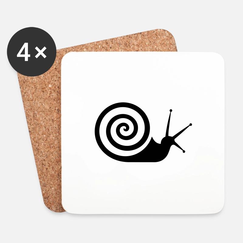 Schnecke - Untersetzer (4er-Set) - Weiß
