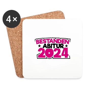 Abitur 2024 Abireise Abifeier Abifahrt Abiturient - Untersetzer (4er-Set) - Weiß - Vorne