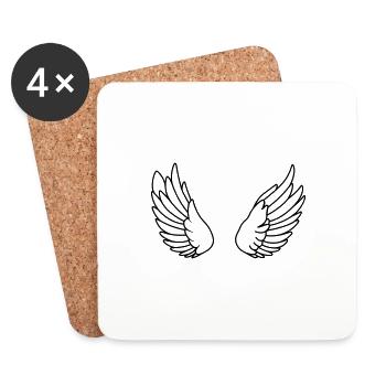 Ailes d'ange - Dessous de verre (lot de 4) - blanc - Devant