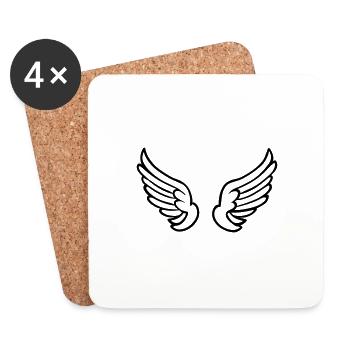 Ailes d'ange - Dessous de verre (lot de 4) - blanc - Devant