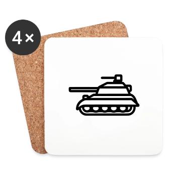 Panzer - Untersetzer (4er-Set) - Weiß - Vorne