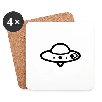 flying saucer - Coasters (set of 4) - white - Front
