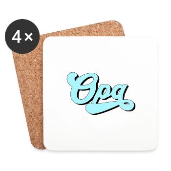 Grand-père, roi de la famille - Dessous de verre (lot de 4) - blanc - Devant