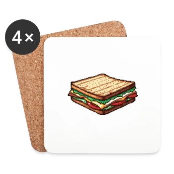 Sandwich Pixel Icon - Coasters (set of 4) - white - Front