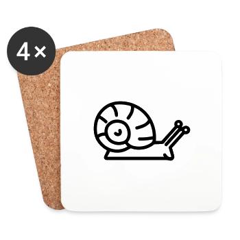 Snail - Coasters (set of 4) - white - Front