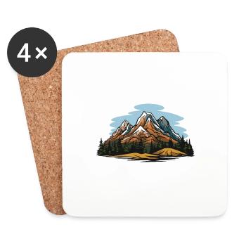 Mountains Symbol Nature - Coasters (set of 4) - white - Front
