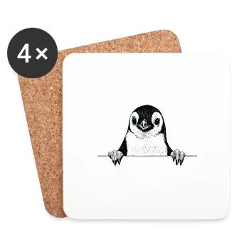 Pinguin - Untersetzer (4er-Set) - Weiß - Vorne