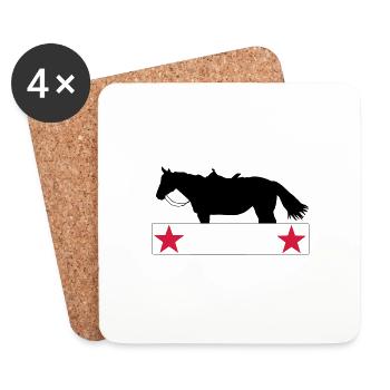 QH-Westernhorse-Sterne - Untersetzer (4er-Set) - Weiß - Vorne
