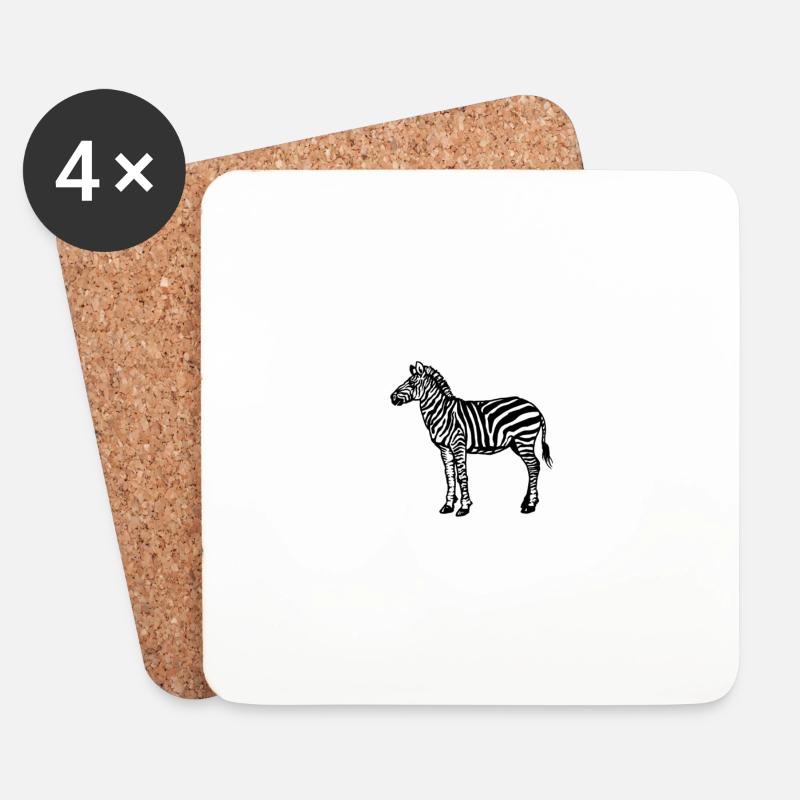 Zebra - Untersetzer (4er-Set) - Weiß