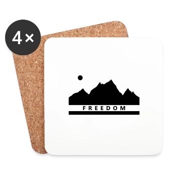 Freedom in the mountains - Coasters (set of 4) - white - Front