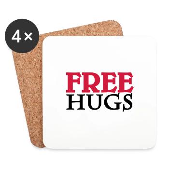 Free Hugs - Coasters (set of 4) - white - Front
