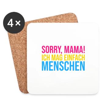 Pansexuell Regenbogenflagge - Untersetzer (4er-Set) - Weiß - Vorne