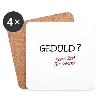 geduld schwarz - Untersetzer (4er-Set) - Weiß - Vorne