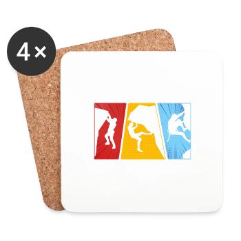 Vintage Bouldern - Untersetzer (4er-Set) - Weiß - Vorne