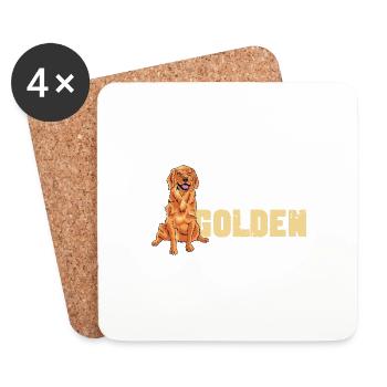 Das Leben ist golden Hund Elternteil. Gift - Untersetzer (4er-Set) - Weiß - Vorne