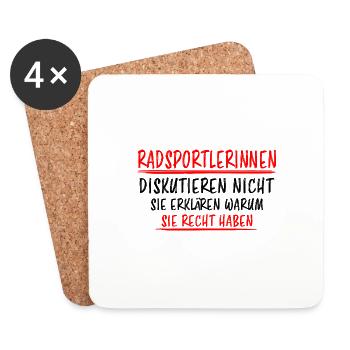 Radsportlerin Mountainbike Bike Fahrrad Geschenk - Untersetzer (4er-Set) - Weiß - Vorne