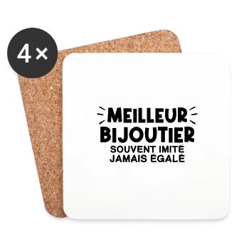 Bijoutier | Je suis le meilleur Bijoutier - Dessous de verre (lot de 4) - blanc - Devant
