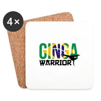 Arts martiaux brésiliens pour instruments de capoeira - Dessous de verre (lot de 4) - blanc - Devant