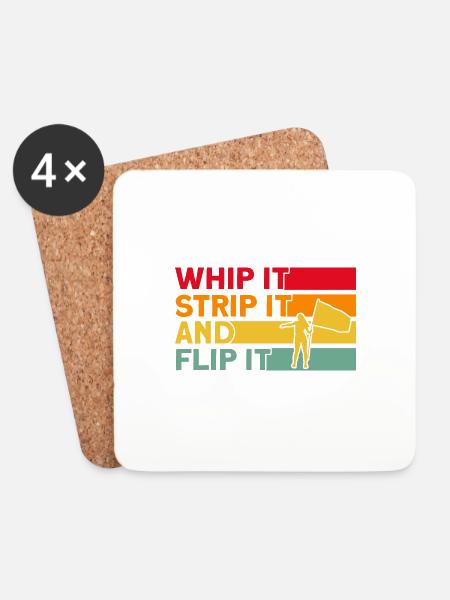 Peitsche es, zieh es aus und wirf es Fahnenwache G - Untersetzer (4er-Set) - Weiß