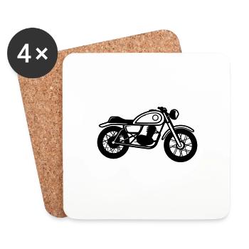 Motorrad - Untersetzer (4er-Set) - Weiß - Vorne