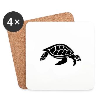 tortoise - Coasters (set of 4) - white - Front