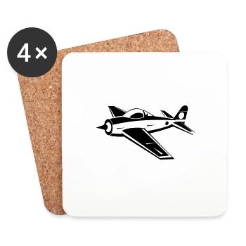 vintage fighter plane - Coasters (set of 4) - white - Front