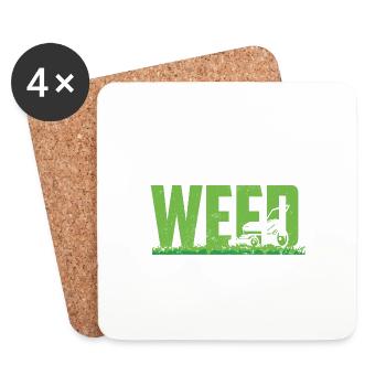 Lawnmowing Father Dads Against Weed Funny - Untersetzer (4er-Set) - Weiß - Vorne