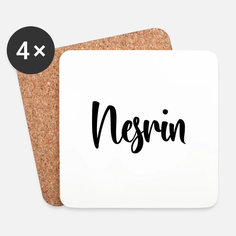 Vorname Nesrin - Untersetzer (4er-Set) - Weiß