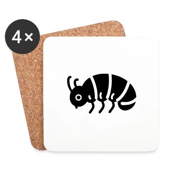 caterpillar - Coasters (set of 4) - white - Front