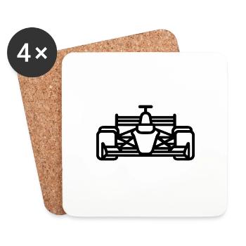 Race Car - Coasters (set of 4) - white - Front