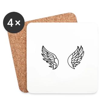 Ailes d'ange - Dessous de verre (lot de 4) - blanc - Devant