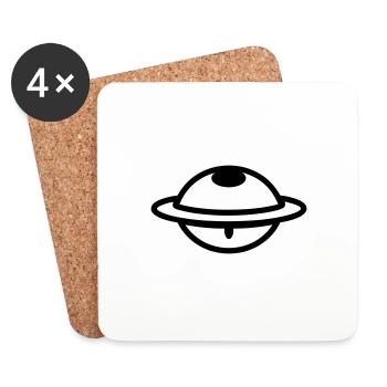 flying saucer - Coasters (set of 4) - white - Front