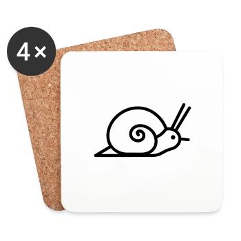 Snail - Coasters (set of 4) - white - Front