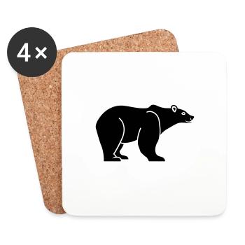 Ours polaire - Dessous de verre (lot de 4) - blanc - Devant