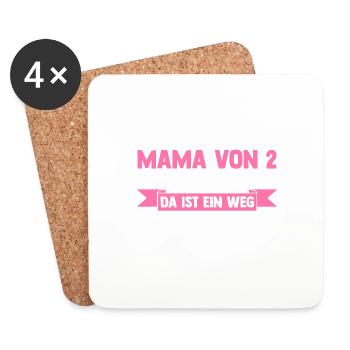 Mom of 2 children - Coasters (set of 4) - white - Front