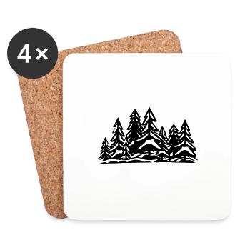 Forest Trees - Coasters (set of 4) - white - Front