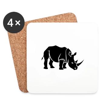 Nashorn - Untersetzer (4er-Set) - Weiß - Vorne