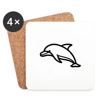 dolphin - Coasters (set of 4) - white - Front