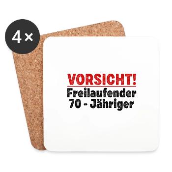 70. Geburtstag Männer Frauen Lustig 70 Jahre - Untersetzer (4er-Set) - Weiß - Vorne