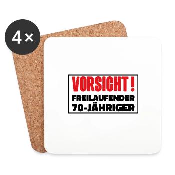 70. Geburtstag Männer Frauen Lustig 70 Jahre - Untersetzer (4er-Set) - Weiß - Vorne