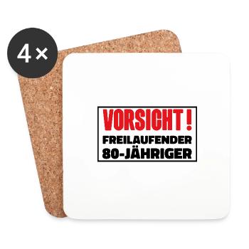 80. Geburtstag Männer Frauen Lustig 80 Jahre - Untersetzer (4er-Set) - Weiß - Vorne