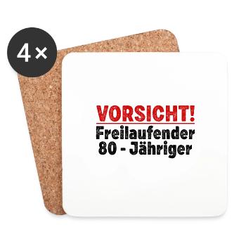 80. Geburtstag Männer Frauen Lustig 80 Jahre - Untersetzer (4er-Set) - Weiß - Vorne