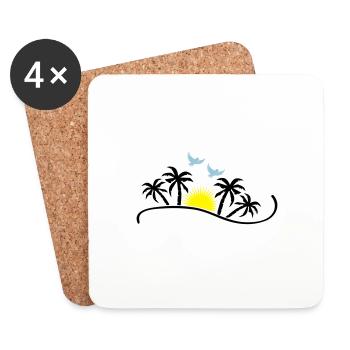 sunset birds - Coasters (set of 4) - white - Front