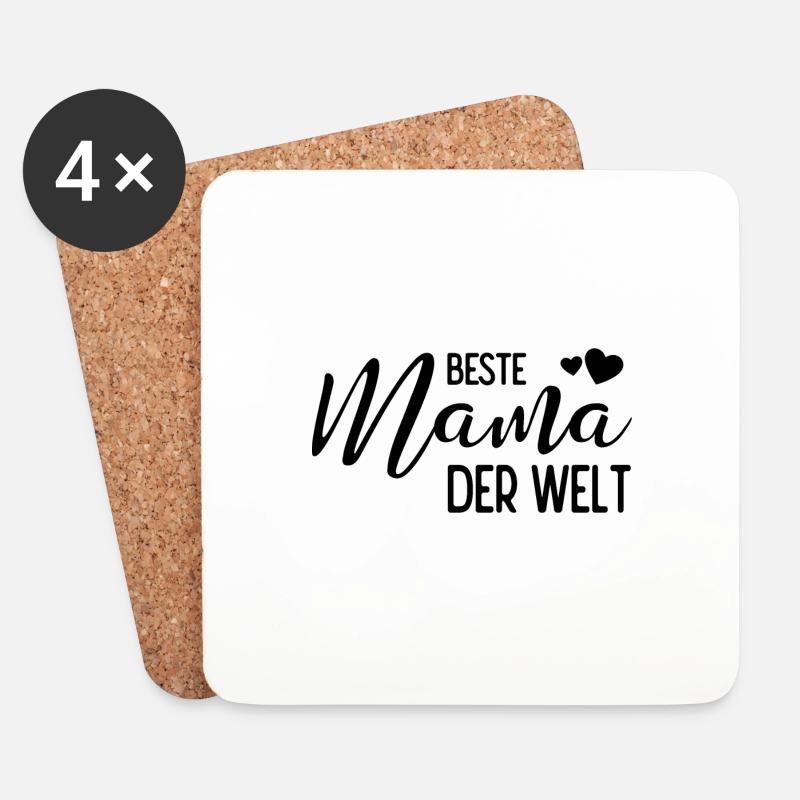 Beste Mama der Welt - Untersetzer (4er-Set) - Weiß