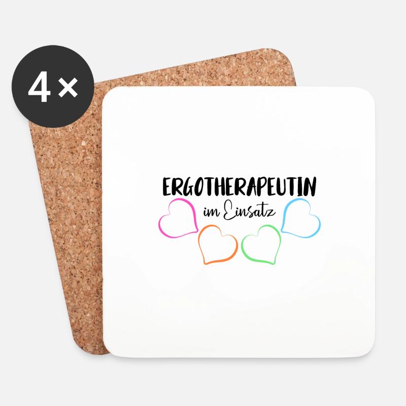 ERGOTHERAPEUTIN ERGOTHERAPIE - Untersetzer (4er-Set) - Weiß