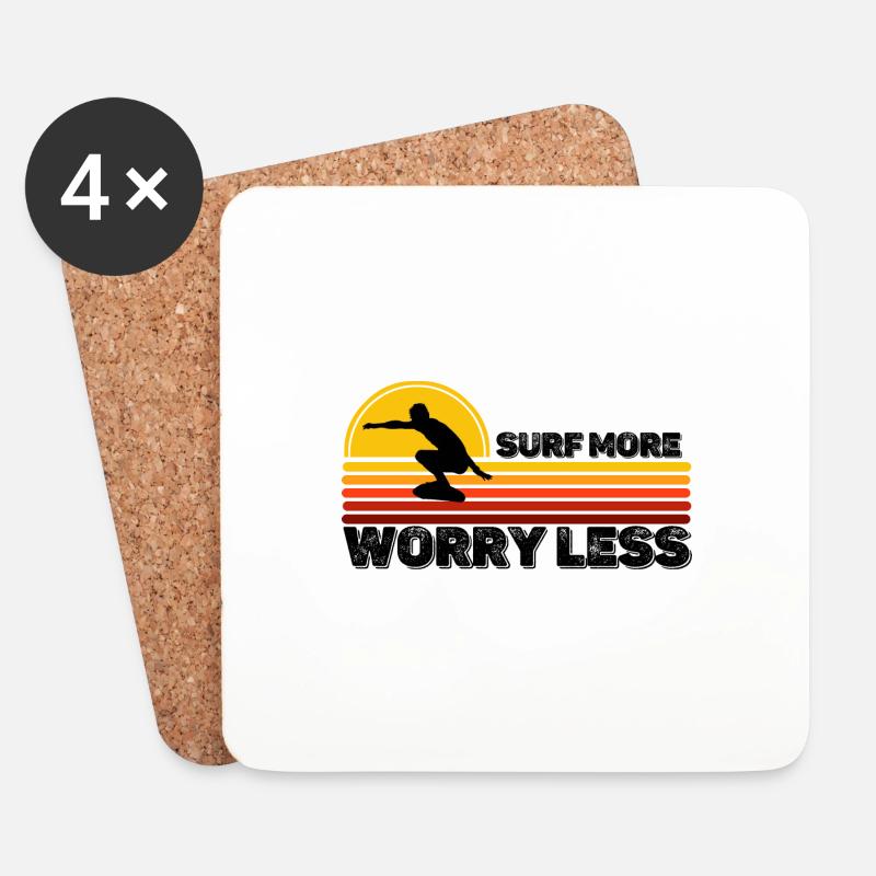 Surfen - Untersetzer (4er-Set) - Weiß