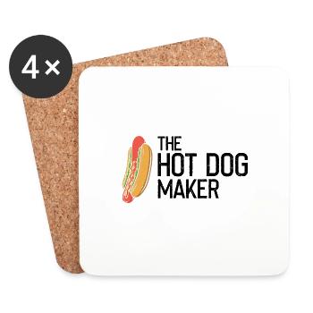 Hot Dog Maker Grill Papa BBQ Hot Dog - Coasters (set of 4) - white - Front