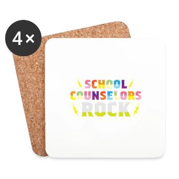School counselors rock trust teacher poison - Coasters (set of 4) - white - Front