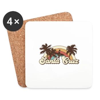 Santa Cruz California vintage retro - Untersetzer (4er-Set) - Weiß - Vorne
