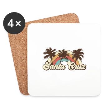 Santa Cruz California vintage retro - Untersetzer (4er-Set) - Weiß - Vorne